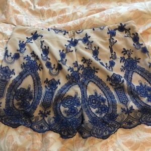 Blue Rain Shorts - Blue rain blue lace high waisted shorts Blue Rain Shorts - Blue rain blue lace high waisted shorts